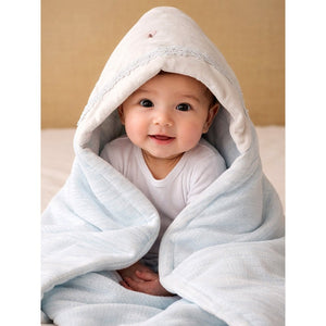 Little Surprise Box Small Leaves Hooded Winter Wrapper with Pouch - Baby Blanket