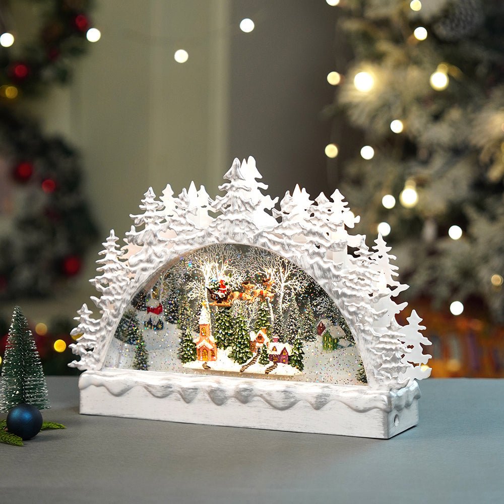 Little Surprise Box Snow mountain Village with Musical Glitter Water & Lights, Christmas Home Décor - Christmas Decor