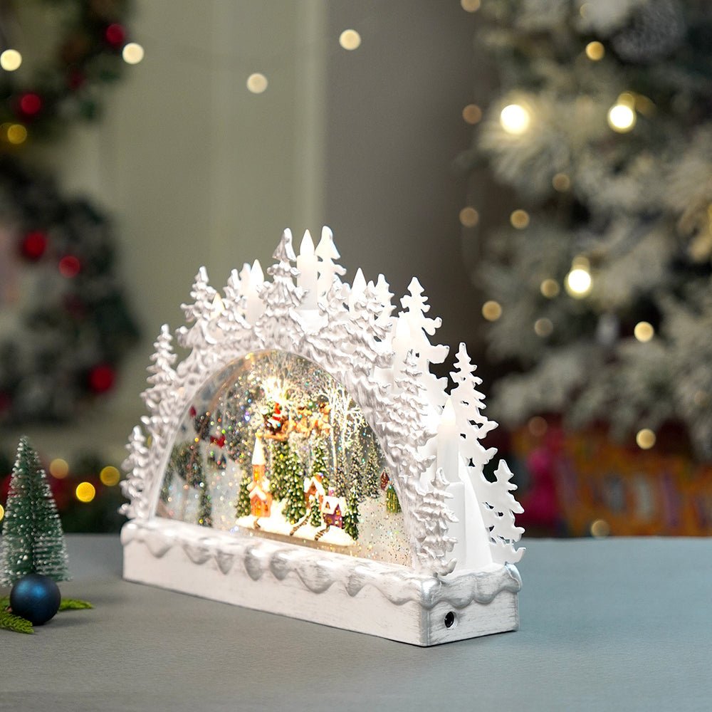 Little Surprise Box Snow mountain Village with Musical Glitter Water & Lights, Christmas Home Décor - Christmas Decor