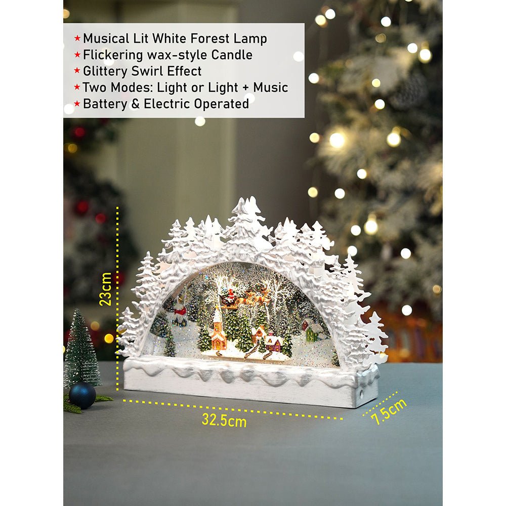 Little Surprise Box Snow mountain Village with Musical Glitter Water & Lights, Christmas Home Décor - Christmas Decor