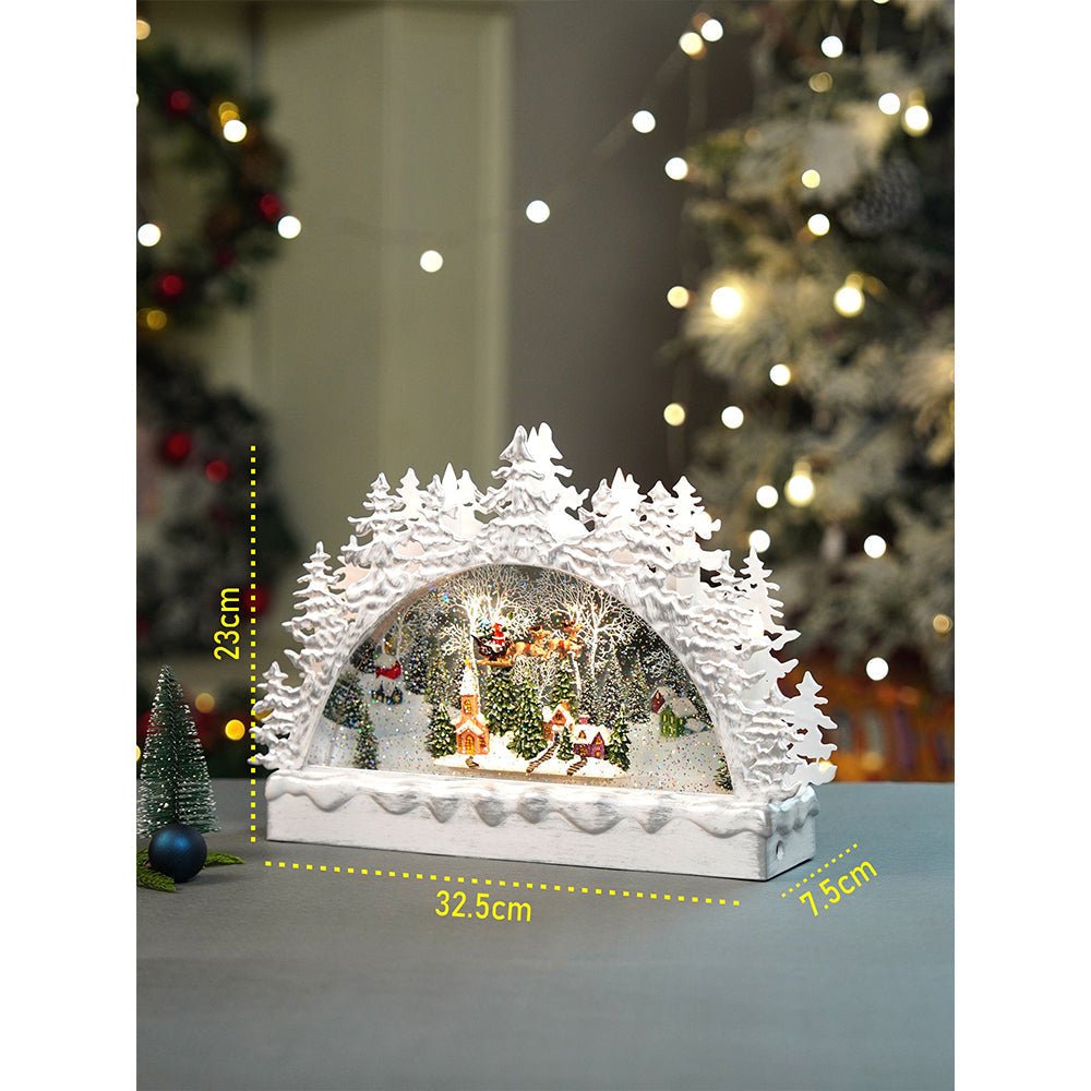 Little Surprise Box Snow mountain Village with Musical Glitter Water & Lights, Christmas Home Décor - Christmas Decor
