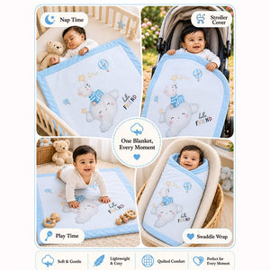 Little Surprise Box Soft Cotton Winter Blanket | The Mom Store - blue Blanket