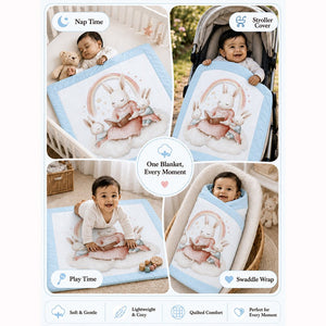 Little Surprise Box Soft Cotton Winter Blanket | The Mom Store - Blue Blanket