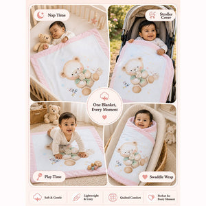 Little Surprise Box Soft Cotton Winter Blanket | The Mom Store - pink Blanket