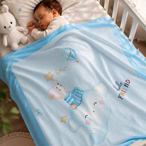 Little Surprise Box Soft Cotton Winter Blanket | The Mom Store - blue Blanket