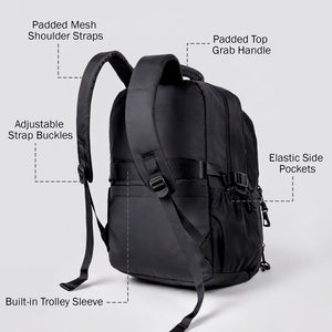 Little Surprise Box Solid Black Ted Glasses Badge School Backpack for Older Kids & Teens - School Bag