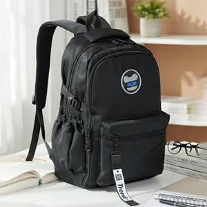 Little Surprise Box Solid Black Ted Glasses Badge School Backpack for Older Kids & Teens - School Bag