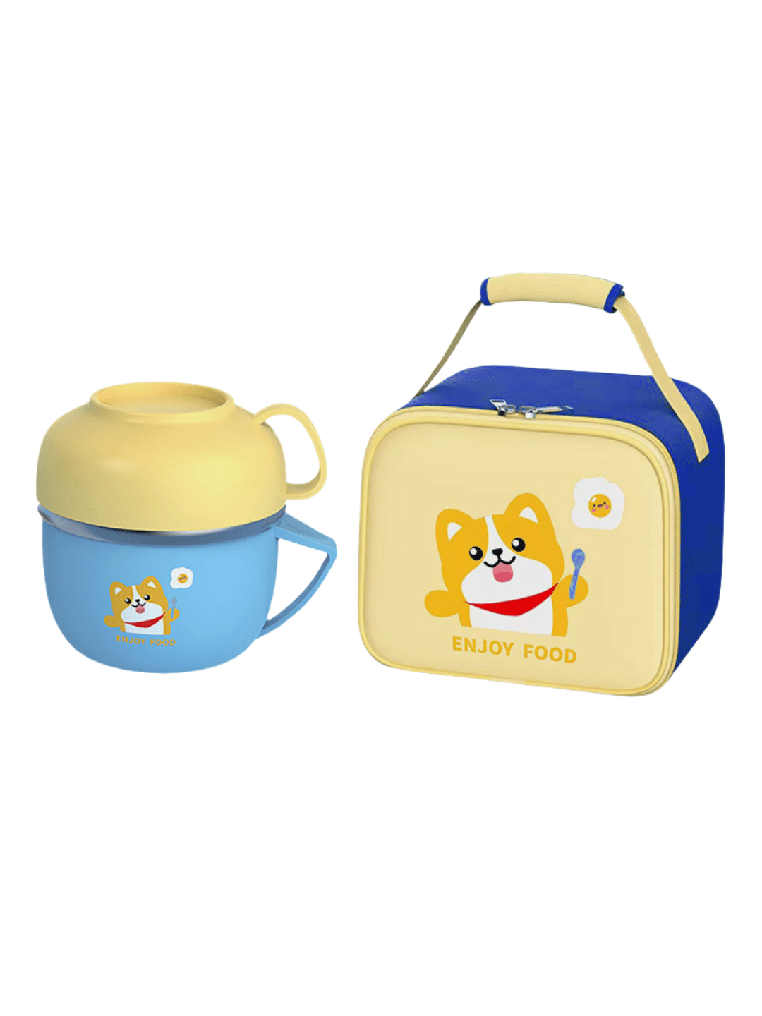 Little Surprise Box Soup and Noodles Lunch Box with matching Cover - LSB - LB - LTBLUE2HNDLSML