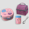 Little Surprise Box Space Slice 2pcs,Stainless Steel Soup Box and Lunch Box with Bag for Kids - LSB - LB - 2PCPNKSPACESLICE