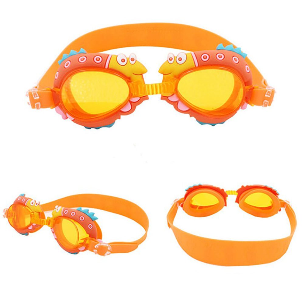 Little Surprise Box Spiky Fish Frame UV protected anti-fog unisex swimming goggles for Kids. - LSB-SG-fishorangegogle