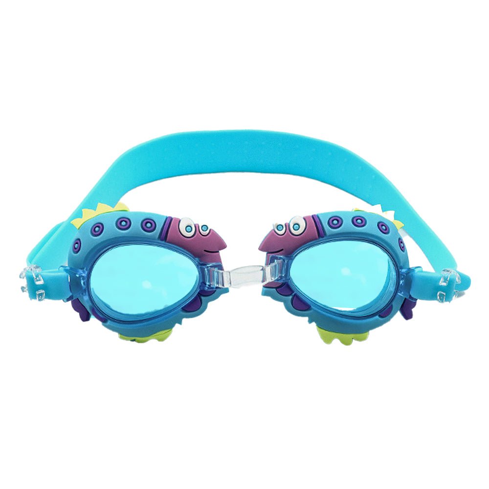 Little Surprise Box Spiky Fish Frame UV protected anti-fog unisex swimming goggles for Kids. - LSB-SG-fishLbluegogle