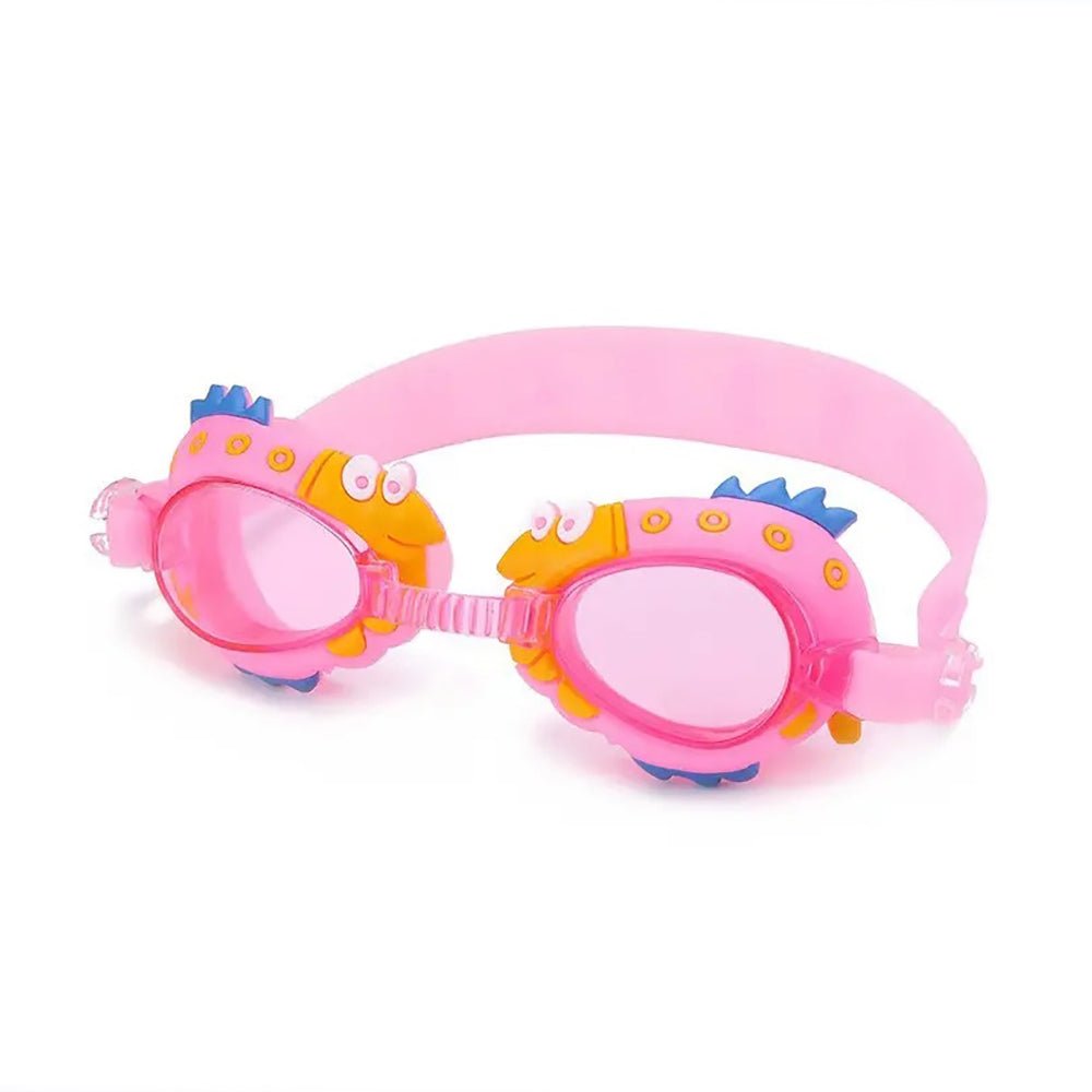 Little Surprise Box Spiky Fish Frame UV protected anti-fog unisex swimming goggles for Kids. - LSB-SG-fishpinkgogle