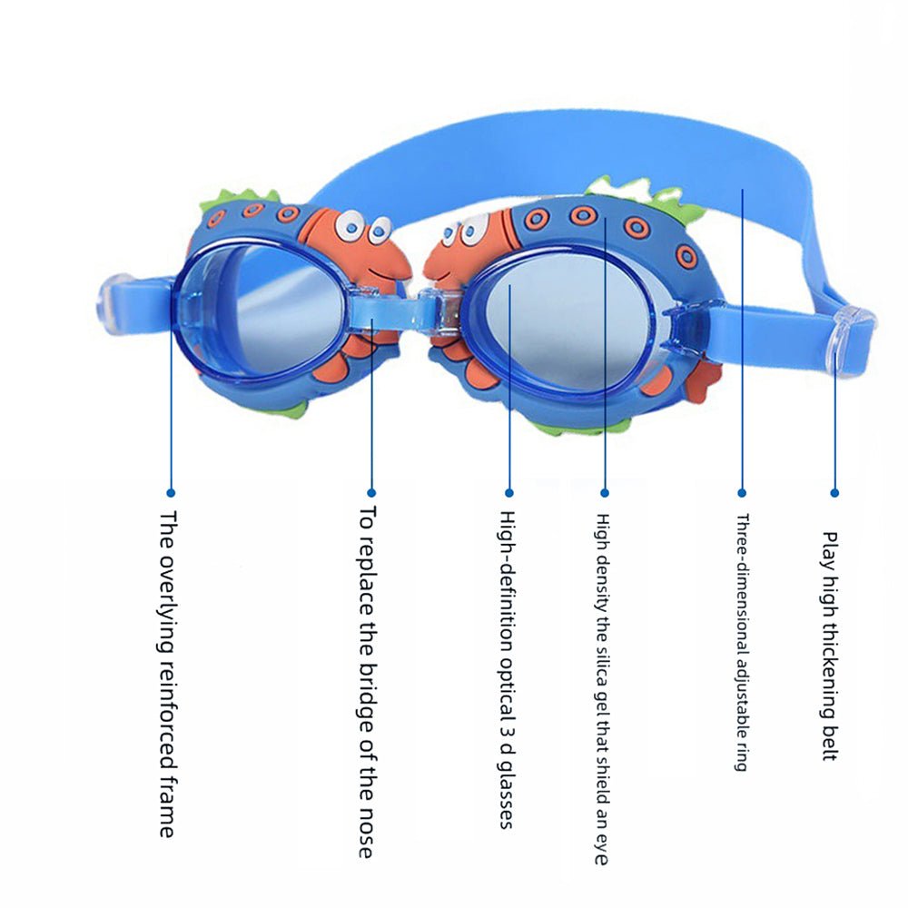Little Surprise Box Spiky Fish Frame UV protected anti-fog unisex swimming goggles for Kids. - LSB-SG-fishDbluegogle