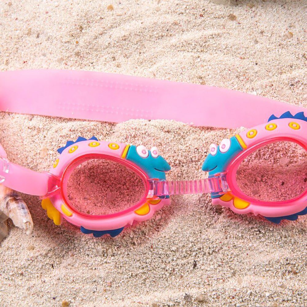 Little Surprise Box Spiky Fish Frame UV protected anti-fog unisex swimming goggles for Kids. - LSB-SG-fishpinkgogle
