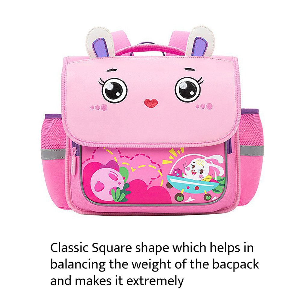 Little Surprise Box Square Shape 3d Space School Backpack for Toddlers & Kids - LSB-BG-RECBUNYLK