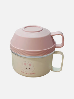 Little Surprise Box Stainless Steel Dual Handle Soup/Noodles Lunch Box for Kids/Adults - LSB - LB - CRMPNK2HANDNOBAG