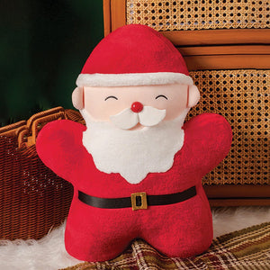 Little Surprise Box Star shape Soft Fluffy Santa Pillow, Christmas Sofa Throw and Xmas Bedding Décor - Throw Pillow