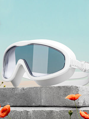Little Surprise Box, Stark White Big Lens Anti Fog UV Protection leakproof design Swim Goggles for Adults - Swim Goggles