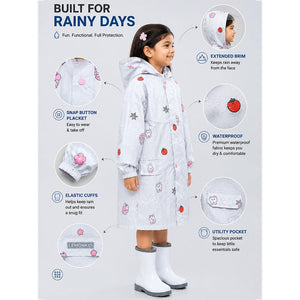 Little Surprise Box Strawberry Bunny Raincoat - M Kids Raincoat