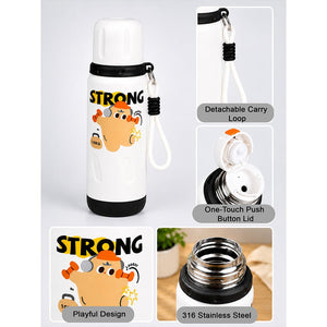 Little Surprise Box Strong Workout Stainless Steel Thermos Water Bottle | The Mom Store - White Water Bottle