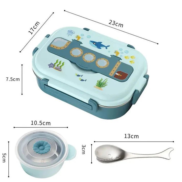 Little Surprise Box Submarine Theme Compartment Steel Tiffin Lunch Box for Boys & Girls - LSB - LB - Setblue