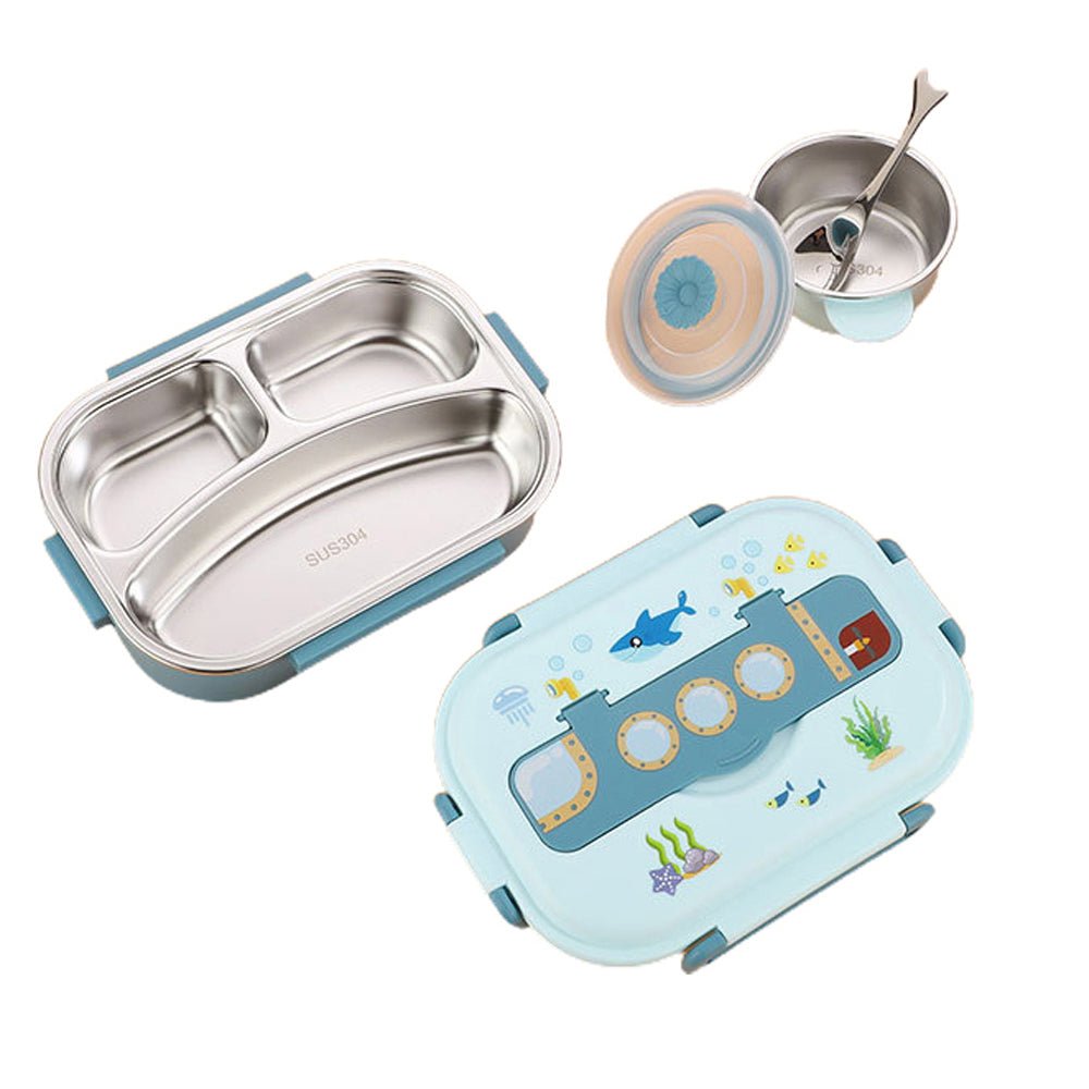 Little Surprise Box Submarine Theme Compartment Steel Tiffin Lunch Box for Boys & Girls - LSB - LB - Setpink