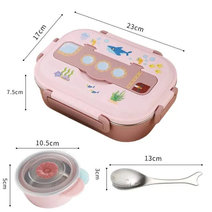 Little Surprise Box Submarine Theme Compartment Steel Tiffin Lunch Box for Boys & Girls - LSB - LB - Setblue