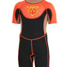 Little Surprise Box Superhero Brown & Orange 2.5mm Neoprene Knee Length Kids Half Sleeves Swimwear - LSB - SW - SUHEROBRWORN - S