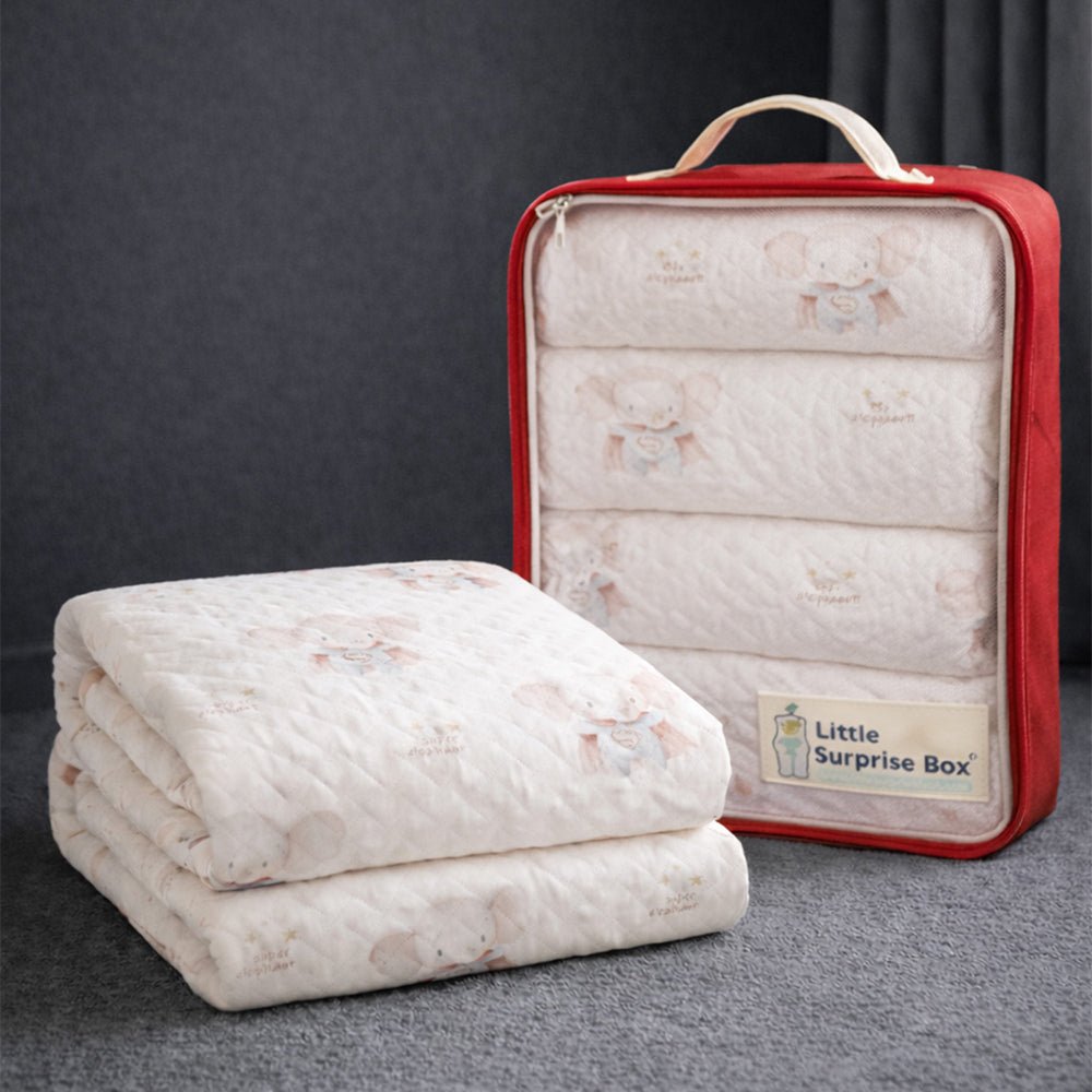 Little Surprise Box Superhero Elephant Quilted Cotton Baby Wrapper with Hood - Baby Blanket