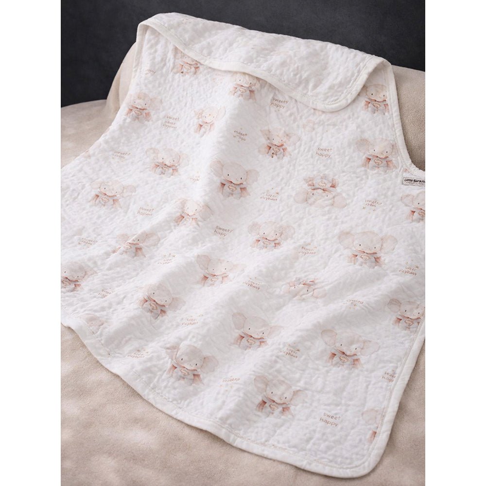 Little Surprise Box Superhero Elephant Quilted Cotton Baby Wrapper with Hood - Baby Blanket