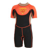 Little Surprise Box Superhero Green & Orange 2.5mm Neoprene Knee Length Kids Swimsuit, Half Sleeves Swimwear - LSB - SW - SUHEROGRNORN - S