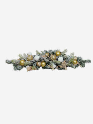 Little Surprise Box Swirl Snow Frosted & Ornament Fillers Bushy Christmas Door Garland for Christmas Décor 2 feet - LSB - CMS - DORGLDSWRL - DRGRLND