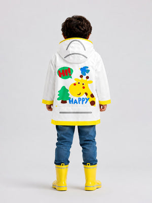 Little Surprise Box Tall Giraffe Raincoat - 3-4 Year Kids Raincoat