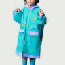 Little Surprise Box, Teal Orange Lion knee length raincoat for kids - LSB - RC - TEAL - LION - LK - S
