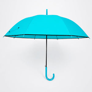 Little Surprise Box Teal Solid Border Umbrella | The Mom Store - Monsoon Wear