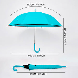 Little Surprise Box Teal Solid Border Umbrella | The Mom Store - Monsoon Wear