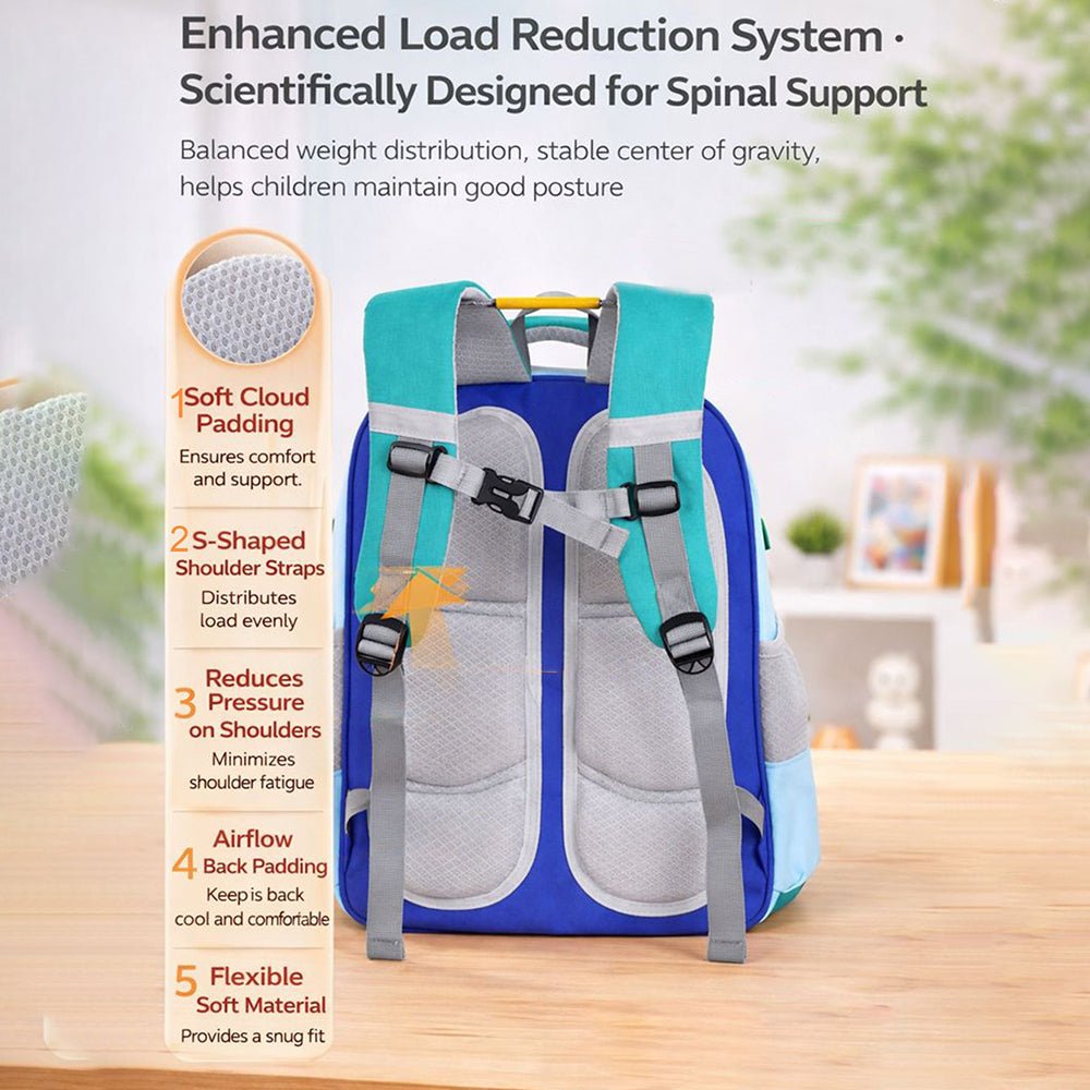 Little Surprise Box Teal & Yellow 3 different pocket style school backpack for older kids & Adults - Baby Bags