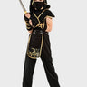 Little Surprise Box, The Black & Gold Dragon Ninja, Kids Halloween Costume Fancy Dress Up - LSB - HWC - BLKGOLDNINJA - 7 - 9Y