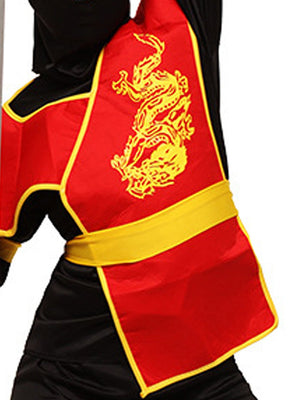 Little Surprise Box, The Black & Red Dragon Ninja, Kids Halloween Costume Fancy Dress Up - LSB - HWC - BLKREDNINJA - 7 - 9Y
