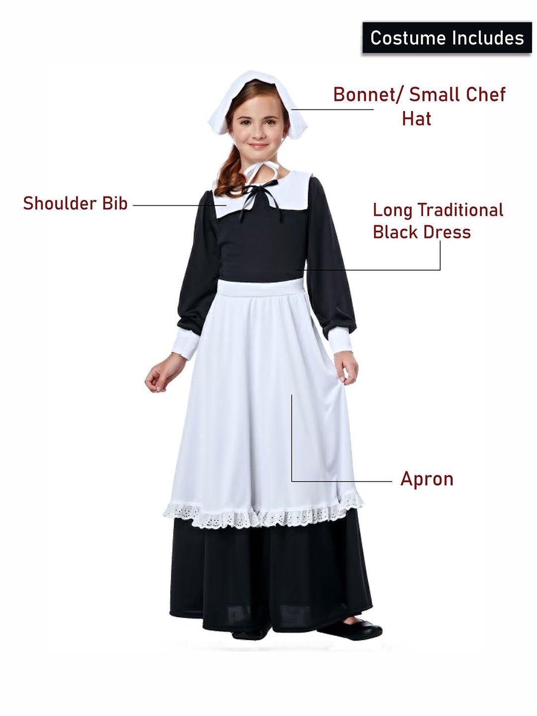 Little Surprise Box, The Royal Housekeeper, Kids Halloween Costume Fancy Dress Up - LSB - HWC - HOUSEKPR - 4 - 6Y