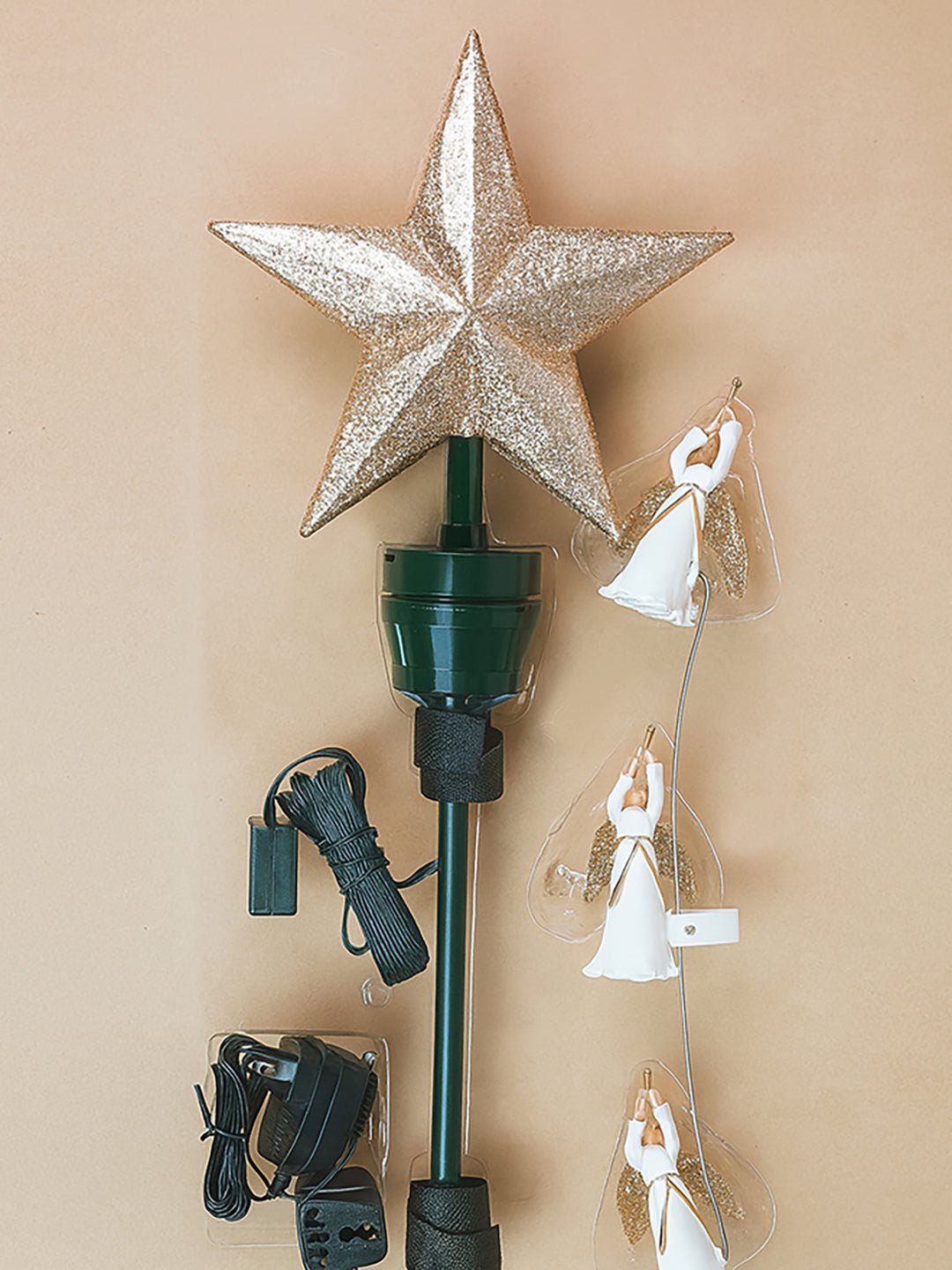 Little Surprise Box Three Angels rotating Christmas Tree animated Topper - Christmas Decor