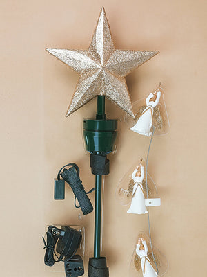 Little Surprise Box Three Angels rotating Christmas Tree animated Topper - Christmas Decor