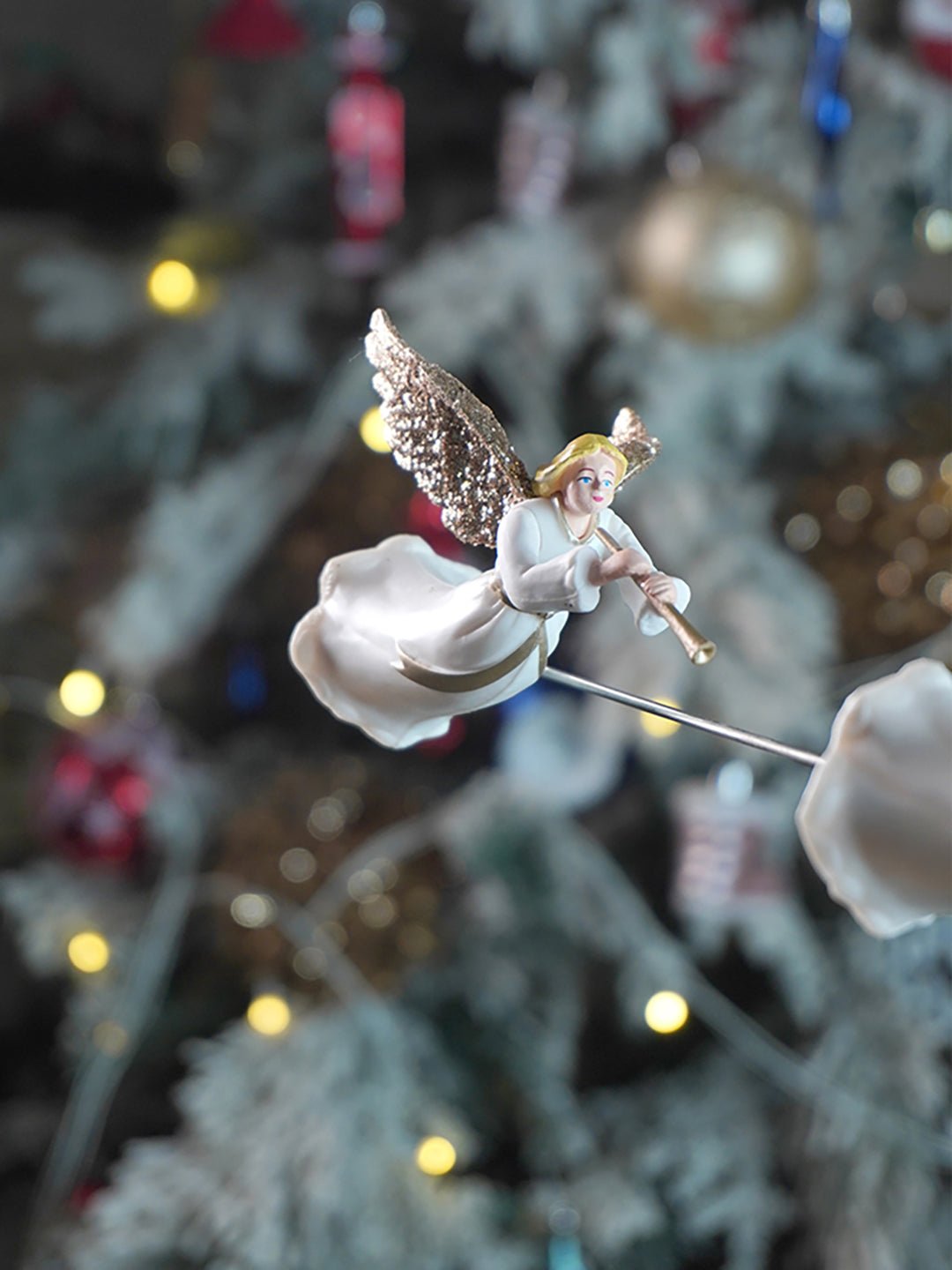 Little Surprise Box Three Angels rotating Christmas Tree animated Topper - Christmas Decor