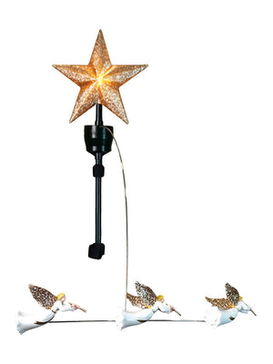 Little Surprise Box Three Angels rotating Christmas Tree animated Topper - Christmas Decor