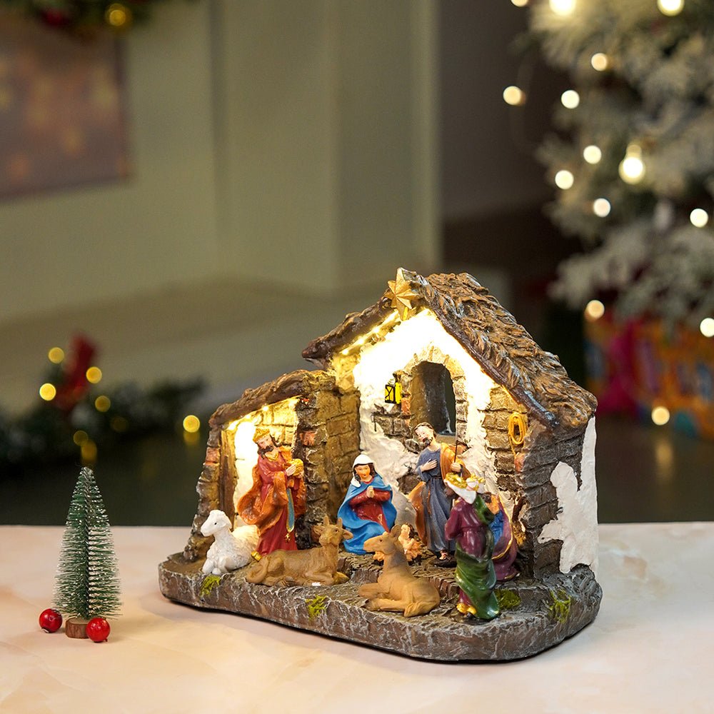 Little Surprise Box Three wise Men with Holy Family christmas crib nativity set christmas décor - Christmas Decor