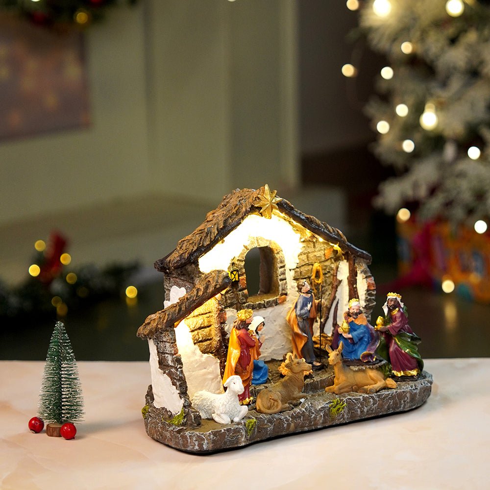 Little Surprise Box Three wise Men with Holy Family christmas crib nativity set christmas décor - Christmas Decor