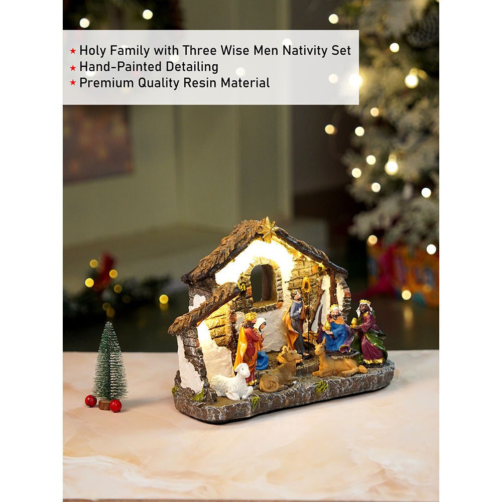Little Surprise Box Three wise Men with Holy Family christmas crib nativity set christmas décor - Christmas Decor