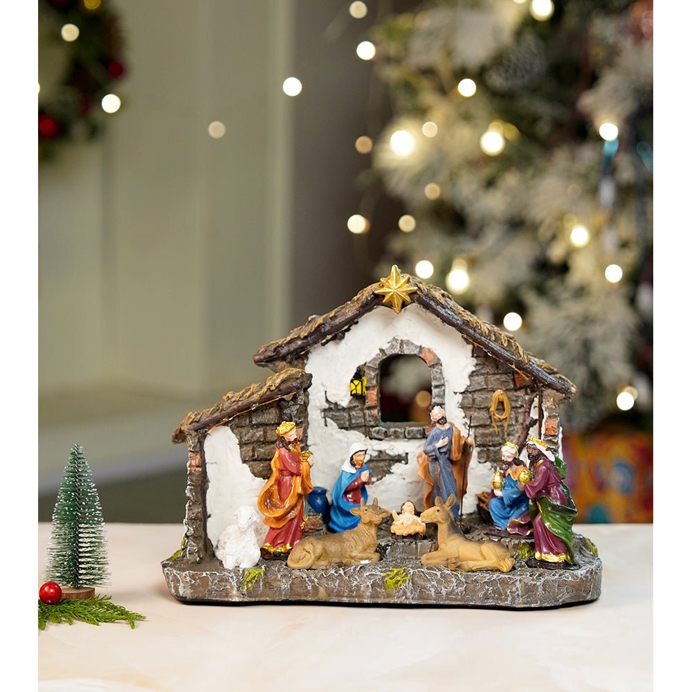 Little Surprise Box Three wise Men with Holy Family christmas crib nativity set christmas décor - Christmas Decor