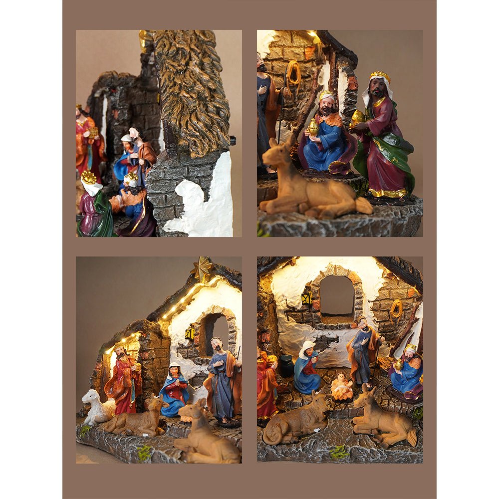 Little Surprise Box Three wise Men with Holy Family christmas crib nativity set christmas décor - Christmas Decor