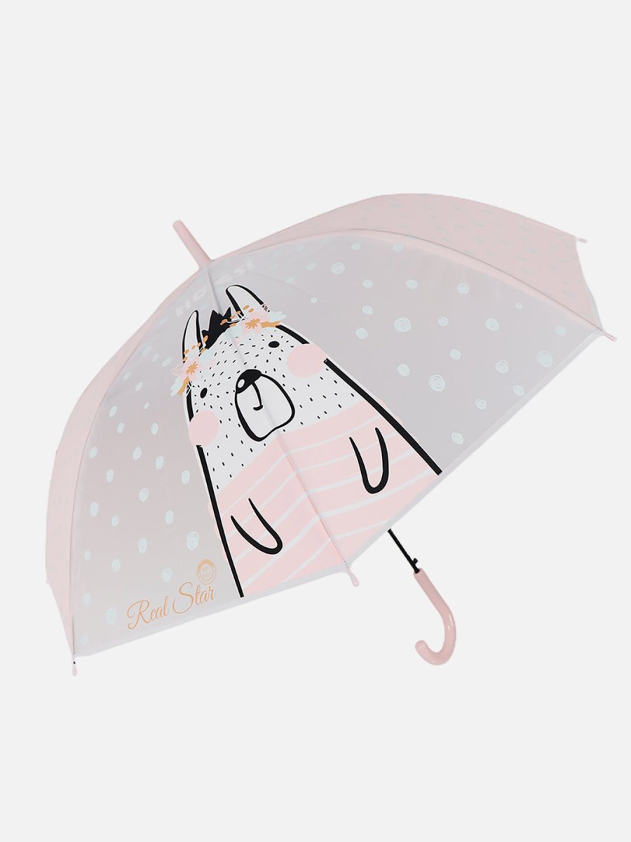 Little Surprise Box Translucent Kelly-Jo all over teddy paws Rain and All-season Umbrella for Kids & Adults. - LSB-UM-pinkbunny